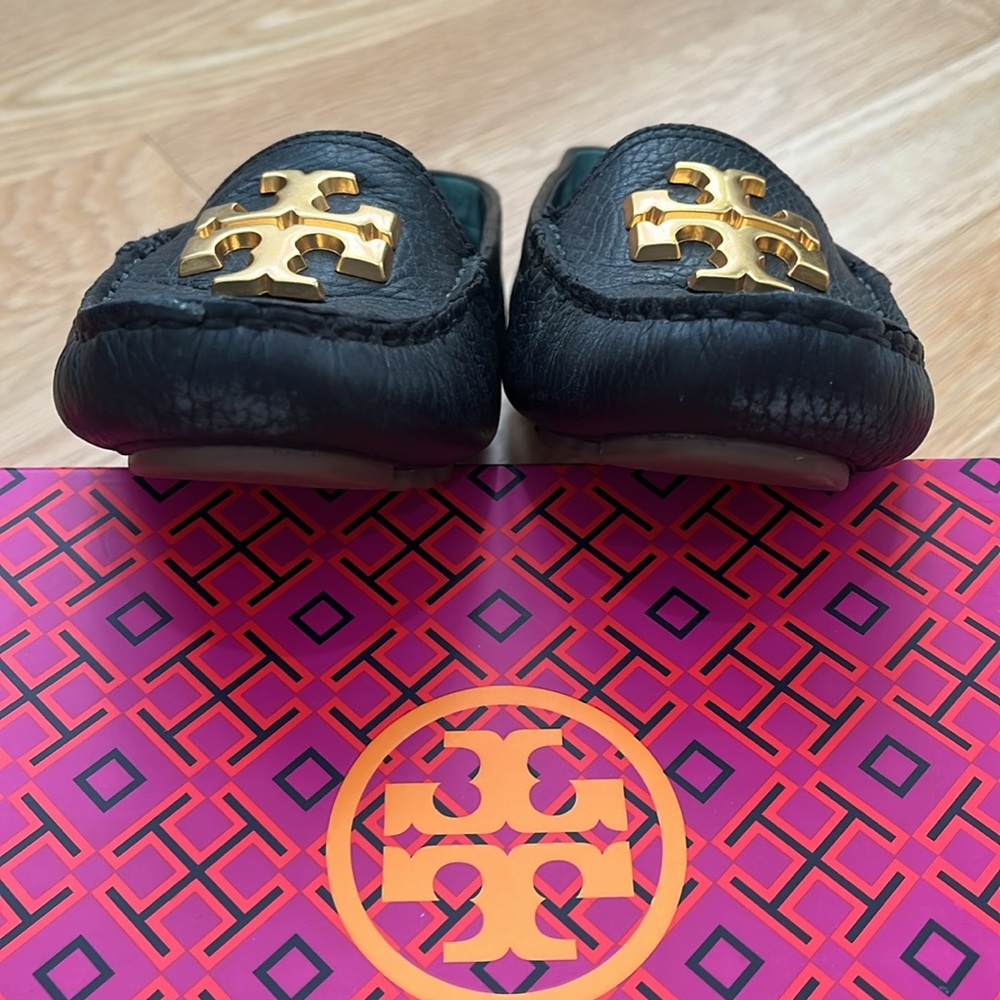 Tory Burch Everly Driver Black Leather Flats - Size 5.5 - Picture 7 of 8